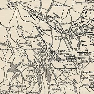 Map of the Battle of Eylau, 1807, (1896)
