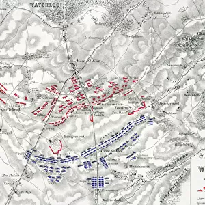 Map of the Battle of Waterloo, 18th June 1815 (19th century)