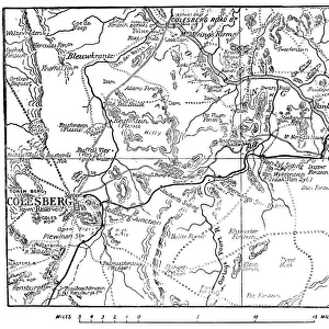 Map to Illustrate the Operations Round Colesberg, 1902