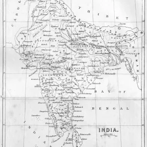 1847 Map of India Print, The History of China and India 1847 Map of India Print, The History of China and India