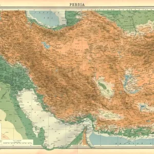 Persia Map Print, 19th Century Persia Map Print, 19th Century
