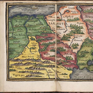 Map of Sarmatia (From: Rudimenta Cosmographica), 1542. Artist: Honterus (Honter), Johannes (1498-1549)