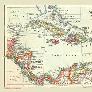 Map of the West Indies and Central America, 1902. Creator: Unknown