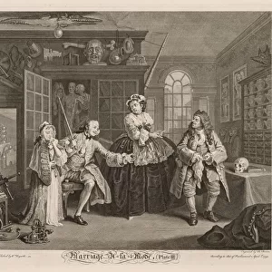 Marriage a la Mode: The Scene with the Quack, 1745. Creator: William Hogarth (British