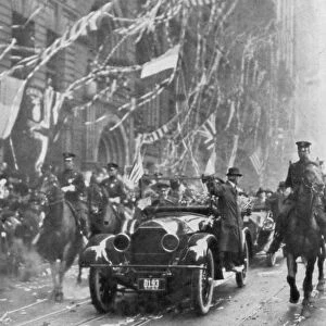 Marshal Joffre and Viviani arrive in New York, First World War, 9 May 1917