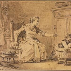 Maternal Solicitude, 1777. Creator: Jean Baptiste Le Prince (French, 1734-1781)