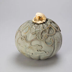Melon-Shaped Water Pot, Qing dynasty (1644-1911), 18th century. Creator: Unknown