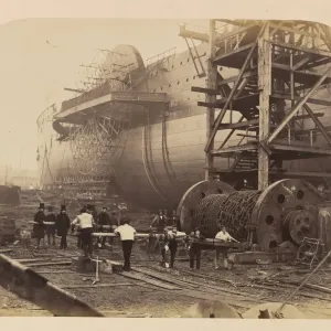 Men at Work Beside the Launching Chains of the Great Eastern Print, 1857 Men at Work Beside the Launching Chains of the Great Eastern Print, 1857