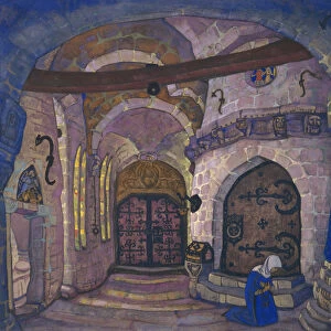 In the Monastery. Stage design for the opera Sister Beatrice by A. Davydov, 1914. Artist: Roerich, Nicholas (1874-1947)