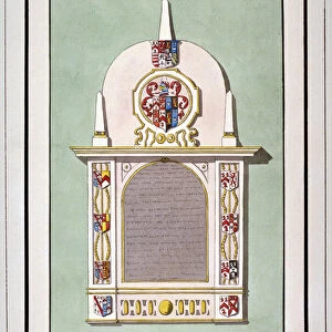 Monument to Edmund Tilney, St Leonards Church, Streatham, London, c1800