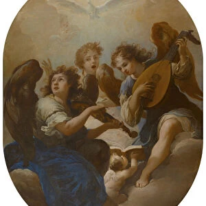 Three Music Making Angels, before 1720. Artist: Procaccini, Andrea (1671-1734)
