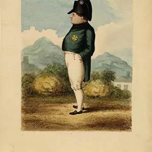 Napoleon Bonaparte on the island of Saint Helena, 1817. artillery officer