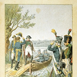 Napoleon and Massena on the Island of Lobau, May 1809, (19th century)