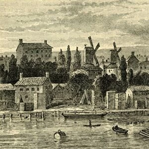 Old Windmills at Lambeth, about 1750, (c1878). Creator: Unknown