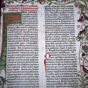 A page from the Gutenberg Bible, 15th century. Artist: Johannes Gutenberg