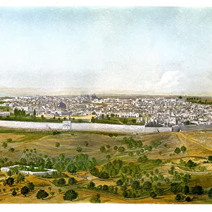 Panorama of Jerusalem, c1870. Artist: W Dickens
