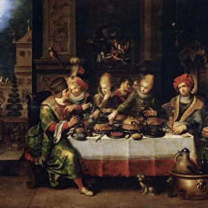 The Parable of the Rich Man and the Beggar Lazarus, 17th century. Artist: Frans Francken II