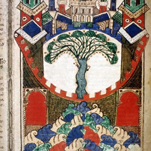 Paradise, a page from Liber Floridus, 12th century