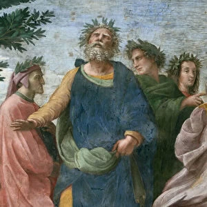 The Parnassus. Detail (Fresco in Stanza della Segnatura), ca 1510-1511. Creator: Raphael