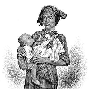 Pepo-Hoan woman and child, c1890