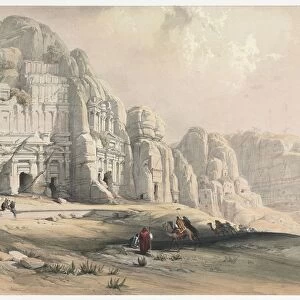 Petra, Eastern End of the Valley, 1839. Creator: David Roberts (British, 1796-1864)