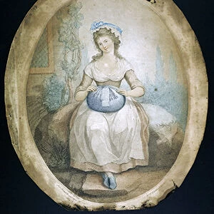 Pillow lace maker, late 18th-early 19th century. Artist: WN Gardner