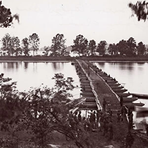 Pontoon bridge across James River, ca. 1864. Creator: William Frank Browne