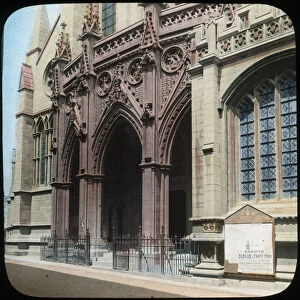 Porch of Truro Cathedral, Cornwall, early 20th century. Artist: Church Army Lantern Department