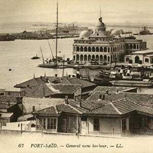 Port-Said. - General view harbour. - LL. c1918-c1939. Creator: Unknown