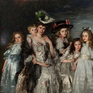 Portrait of Aleida Gijsberta Maria van Ogtrop-Hanlo (1871-1944) and her five children, 1906. Artist: Schwartze, Therese (1851-1918)