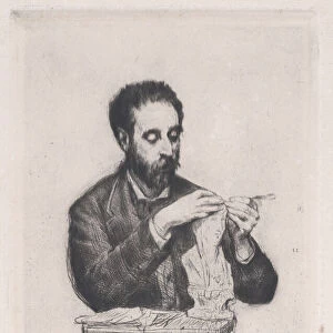 Portrait of Emile Soldi, 1876. Creator: Marcellin-Gilbert Desboutin