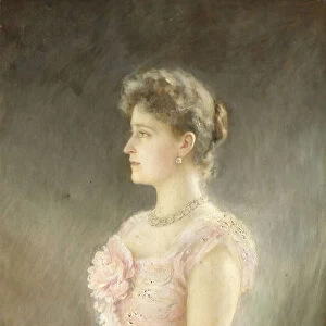 Portrait of Empress Alexandra Fyodorovna of Russia (1872-1918), the wife of Tsar Nicholas II, 1901. Artist: Stemberg, Viktor Karlovich (1863-after 1917)