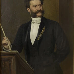 Portrait of Johann Strauss (1825-1899), 1888. Creator: Eisenmenger, August (1830-1907)