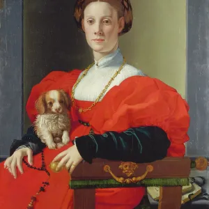 Print of a woman in red dress, c1533
