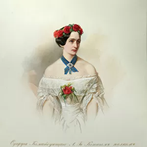 Portrait of Natalia Pushkina-Lanskaya (From the Album of the Imperial Horse Guards), 1846-1849. Artist: Hau (Gau), Vladimir Ivanovich (1816-1895)