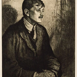 Portrait of the Poet John Masefield (1878-1967). Creator: Strang, William (1859-1921)