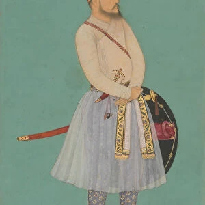 Portrait of Qilich Khan Turani, Folio from the Shah Jahan Album, recto: ca