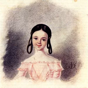 Portrait of Sofia Muravyova, daughter of Decembrist Nikita Muravyov, 1833-1835. Artist: Bestuzhev, Nikolai Alexandrovich (1791-1855)