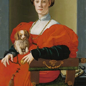 Portrait of a Woman with a Small Dog. Artist: Pontormo (1494-1557)