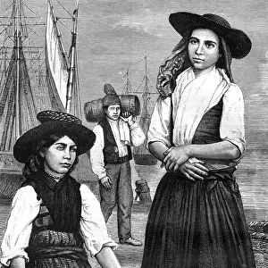 Portuguese women, 19th century. Artist: Ronjat