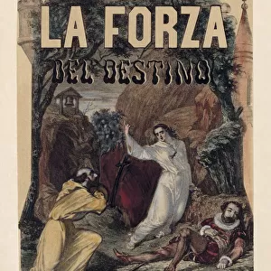 Poster for the opera La forza del destino by Giuseppe Verdi, c. 1870