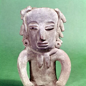 Pre-Colombian Mexican seated pottery figure