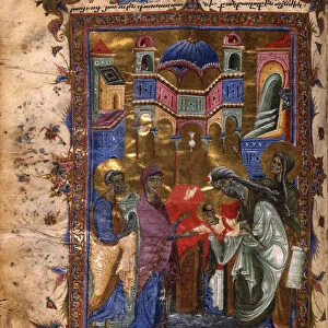 The Presentation of Jesus at the Temple (Manuscript illumination from the Matenadaran Gospel), 1286