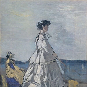 Princess Pauline Metternich (1836-1921) on the Beach, ca. 1865-67. Creator: Eugene Louis Boudin