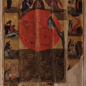 The Prophet Elijah with Scenes from His Life, End of 14th cen Artist: Russian icon