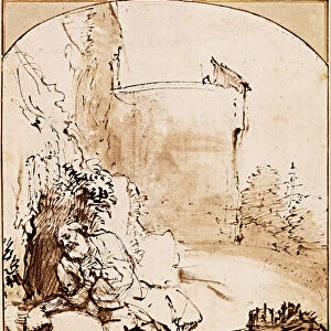 The Prophet Jonah before the Walls of Nineveh, ca 1651. Artist: Rembrandt van Rhijn (1606-1669)