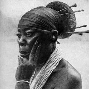Queen Nenzima of the Mangbetu, Belgian Congo (Congo Republic), 1922. Artist: H Lang