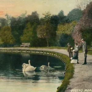 Queens Mere Print, Wimbledon c1910 Queens Mere Print, Wimbledon c1910