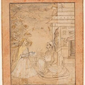Raja Anup Singh (r. 1669-98) receives a courtier, c. 1690. Creator: Ruknuddin (Indian, active c