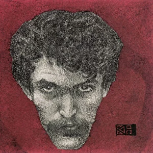 Red Self-Portrait, 1897. Artist: Hlavacek, Karel (1874-1898)